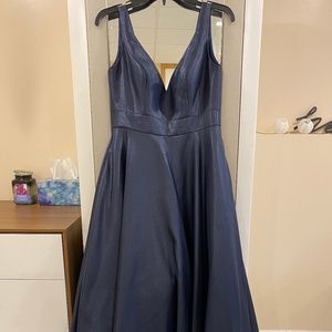 Sparkly Navy Blue Prom Dress